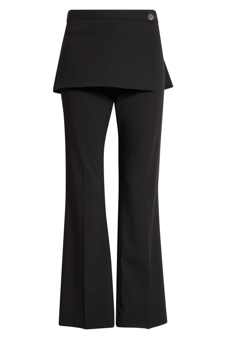 Mulberry Apron Overlay Crop Bootcut Pants, Alternate, color, BLACK