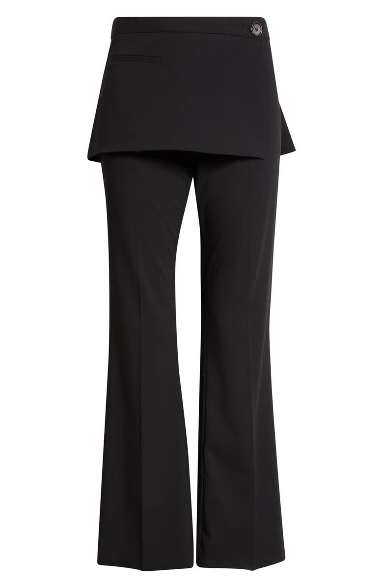 Sandy Liang Mulberry Apron Overlay Crop Bootcut Pants, Alternate, color, Black
