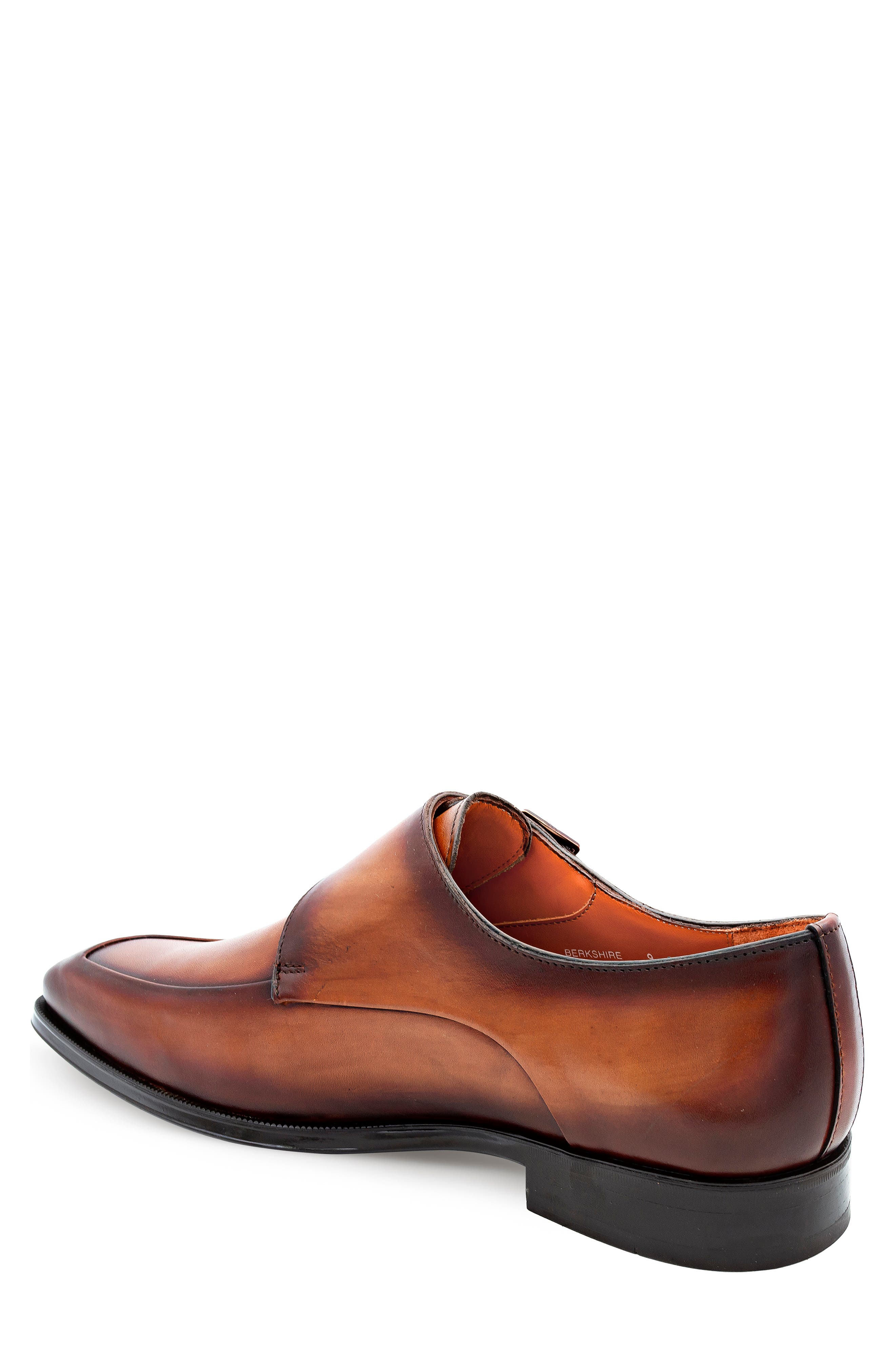 Double Buckle Monk Shoe, Alternate, color, COGNAC RUST