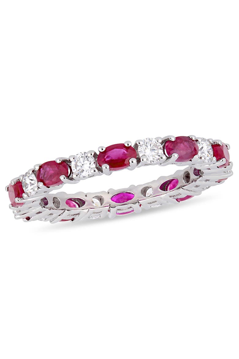Ruby & Diamond Oval Eternity Ring 14k, Main, color, Ruby