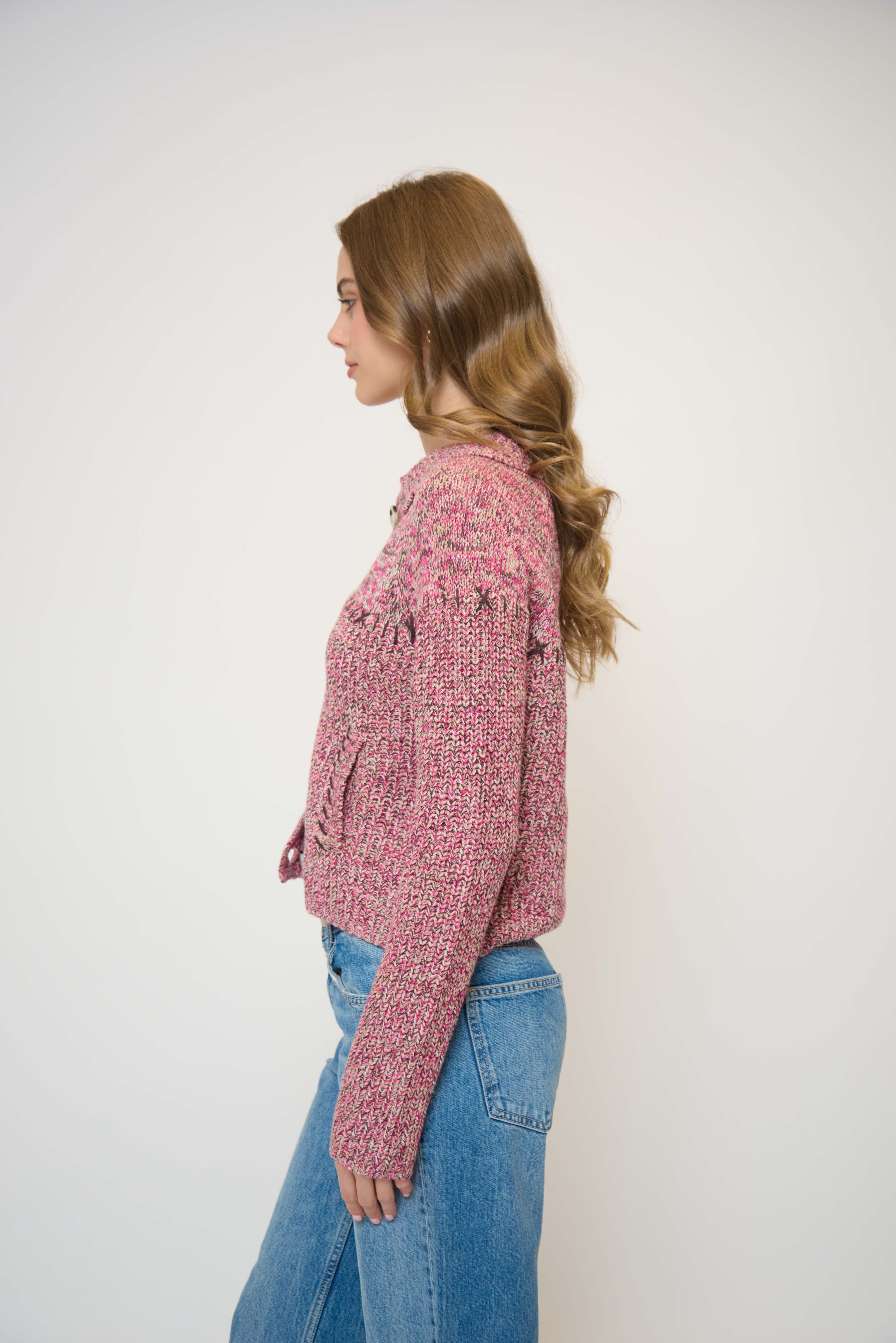 Parker Marled Collared Cardigan - image 4