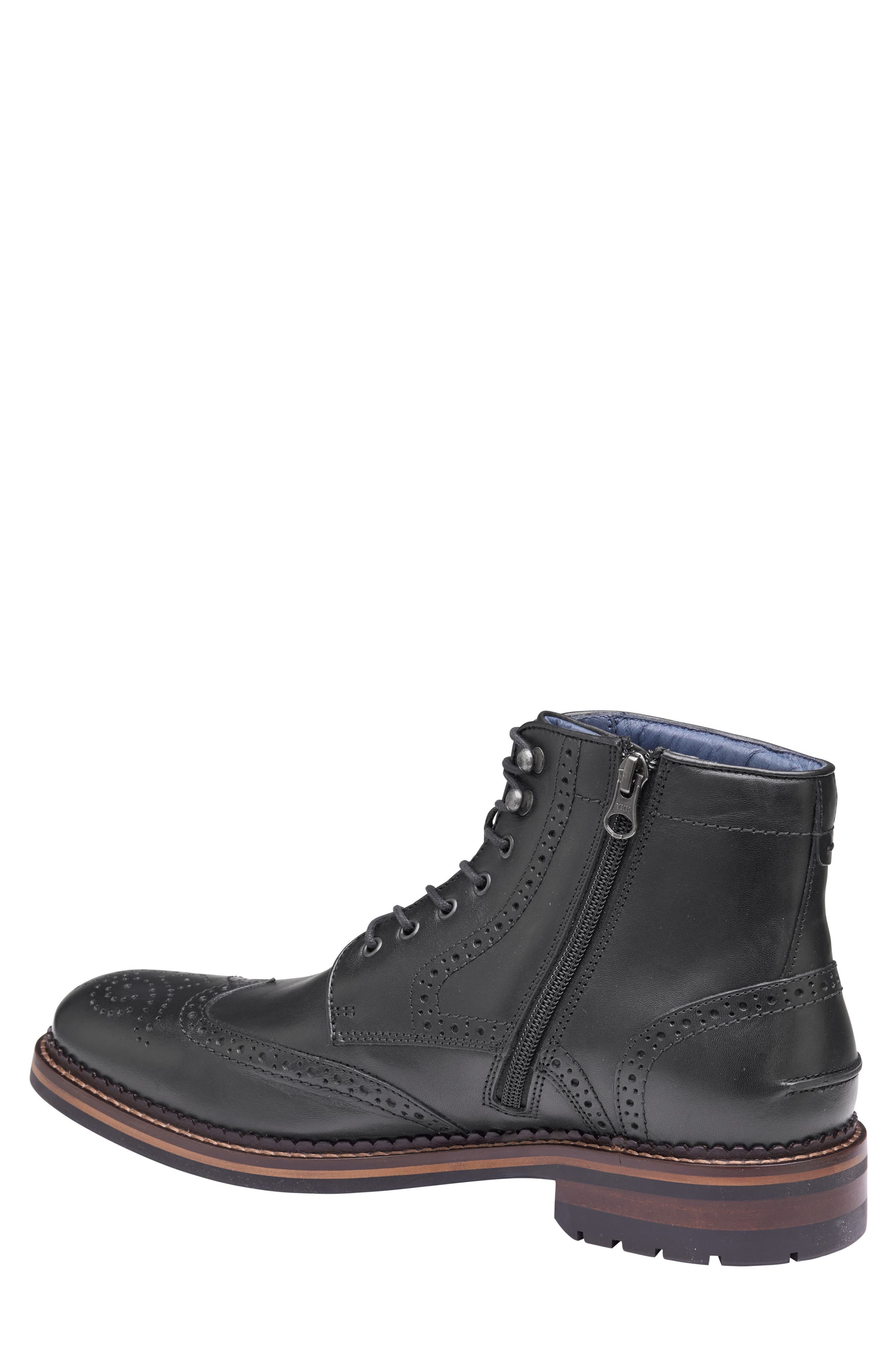 Johnston & Murphy XC Flex Connelly Wingtip Boot, Alternate, color, Black Full Grain
