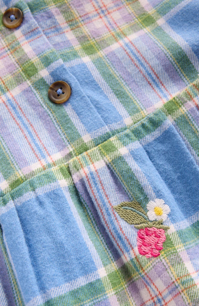 Mini Boden Kids' Collar Woven Dress, Alternate, color, Peacock Plume Blue Check