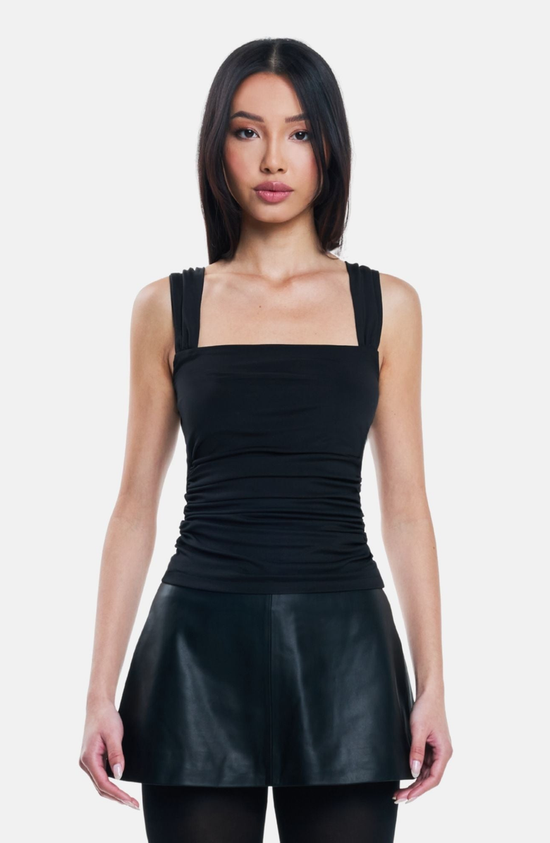 OW Collection ZOEY Draped Top, Main, color, Black