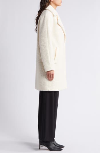 BCBGeneration Walker Notch Lapel Longline Bouclé Coat
