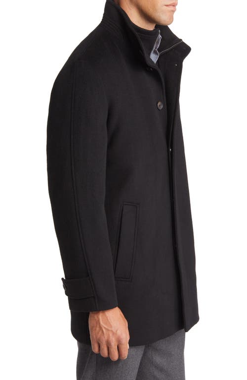 Nordstrom Hudson Bib Insert Wool Car Coat In Black