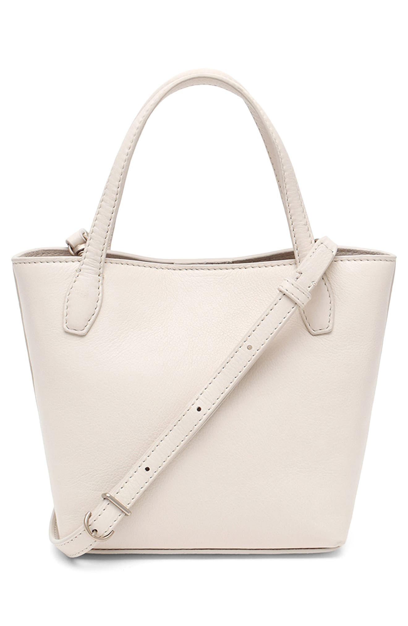 Asher Small Leather Tote Bag, Alternate, color, IVORY