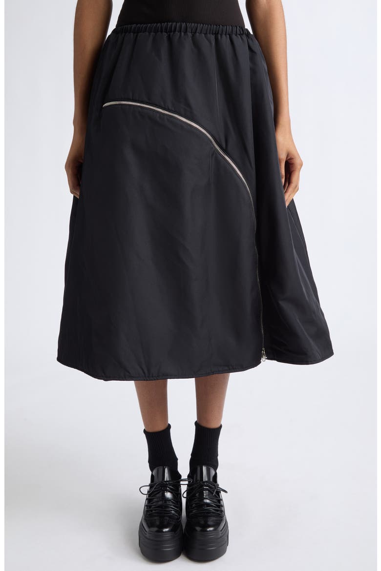 A-Line Bomber Skirt, Main, color, BLACK