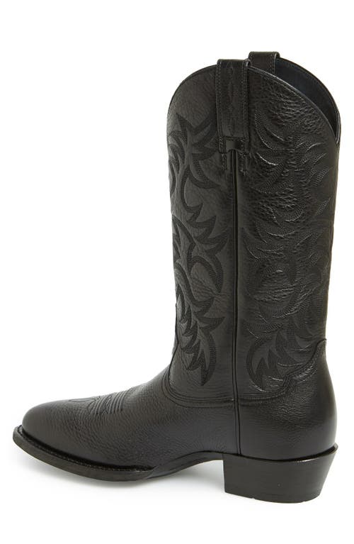 Ariat 'heritage' Leather Cowboy R-toe Boot (men) In Black