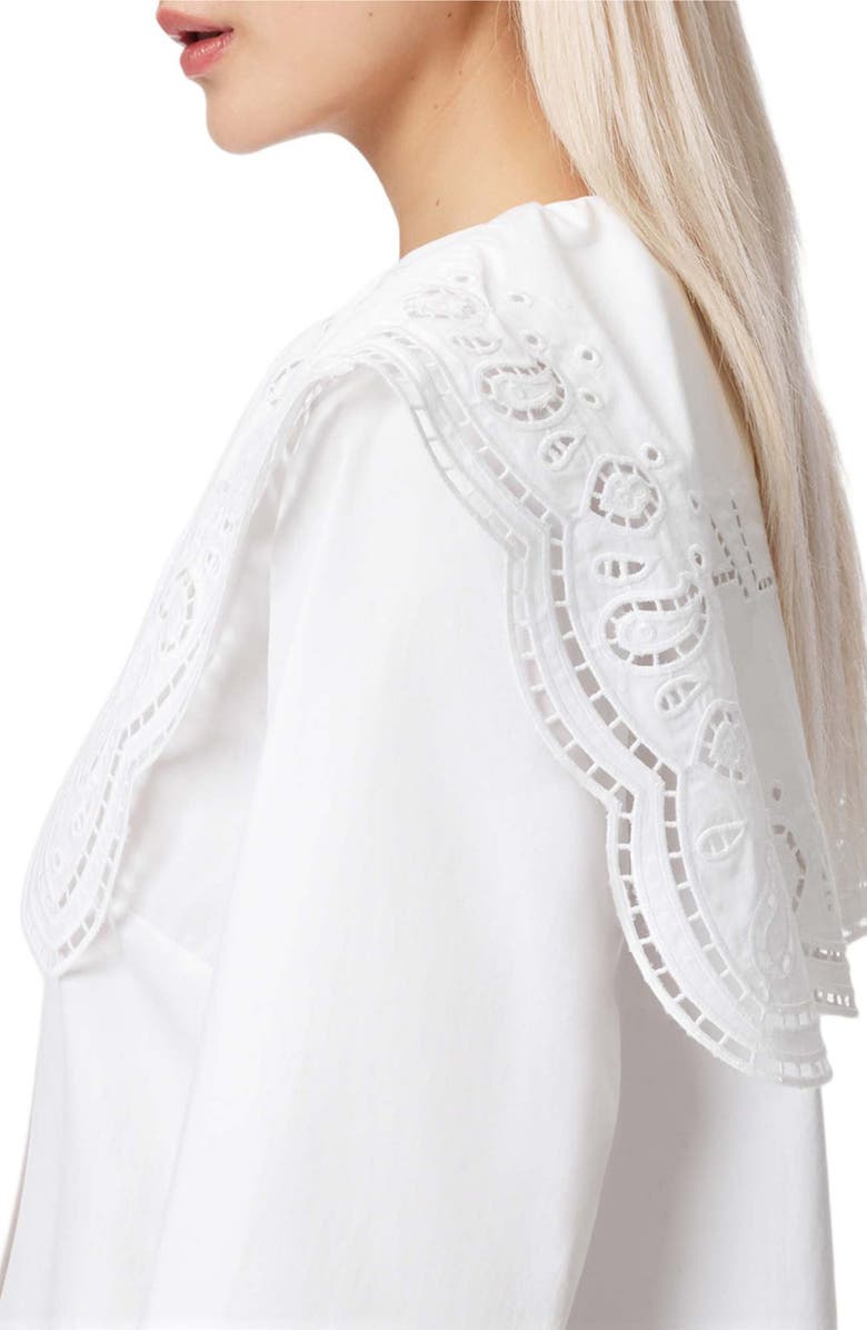 AllSaints Marie Openwork Detail Button-Up Shirt, Alternate, color, 