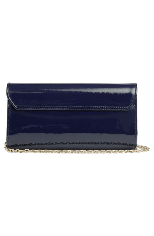 Lk Bennett Florence Curve Flap Leather Clutch In Blue
