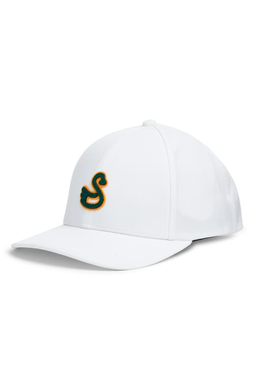 Swannies Zach Snapback Baseball Cap In White