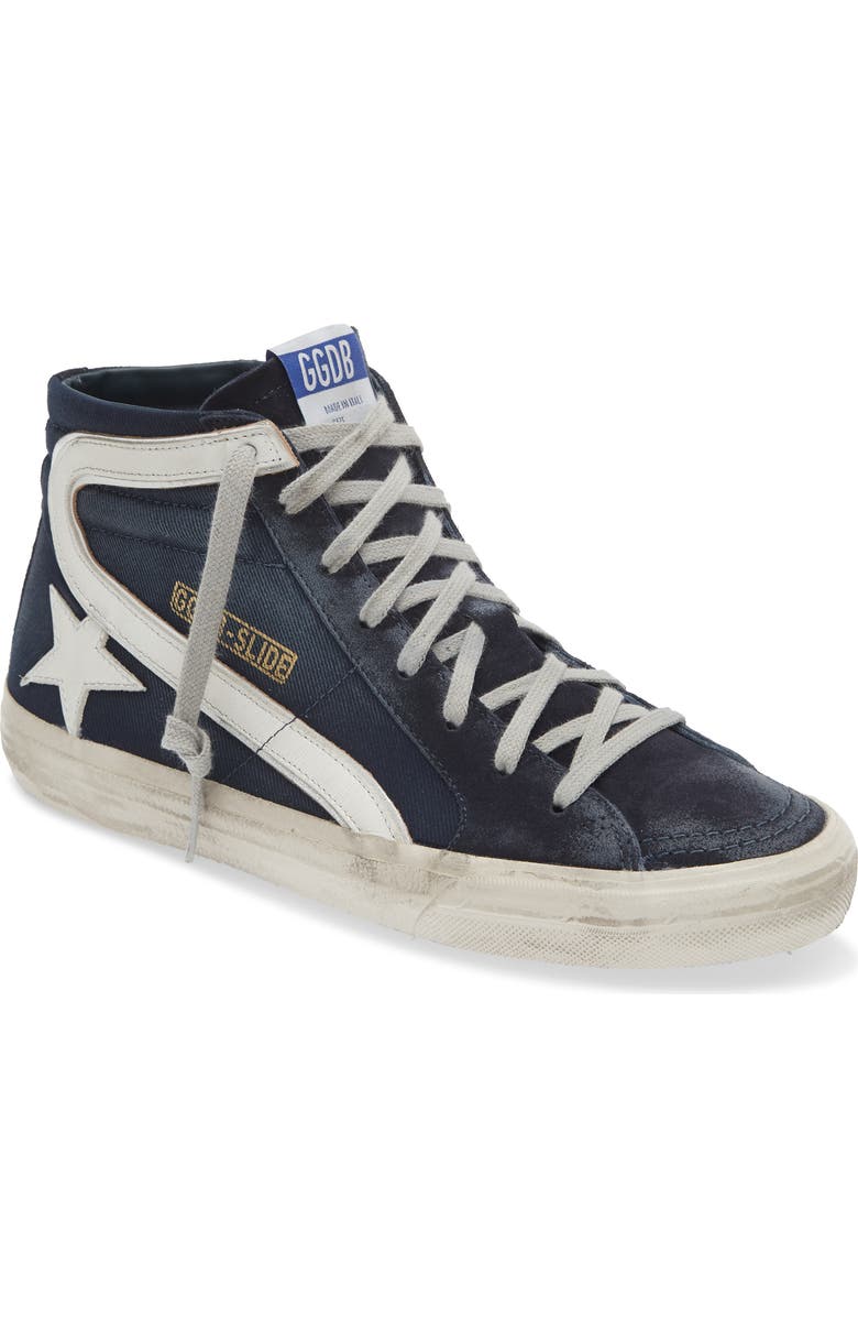 Golden Goose Slide Denim High Top Sneaker, Main, color,