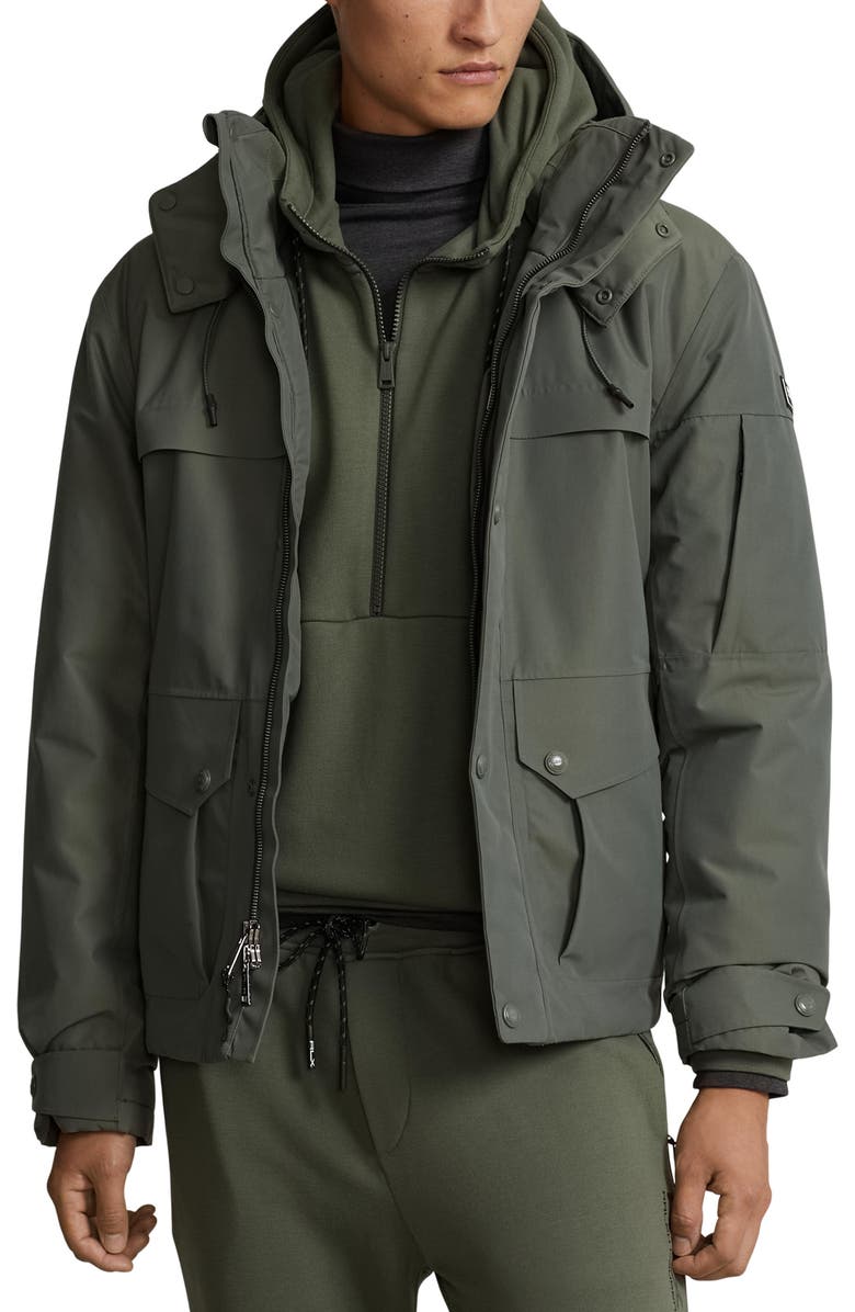 Polo Ralph Lauren Rhodes Hooded Jacket, Main, color, Fossil Green