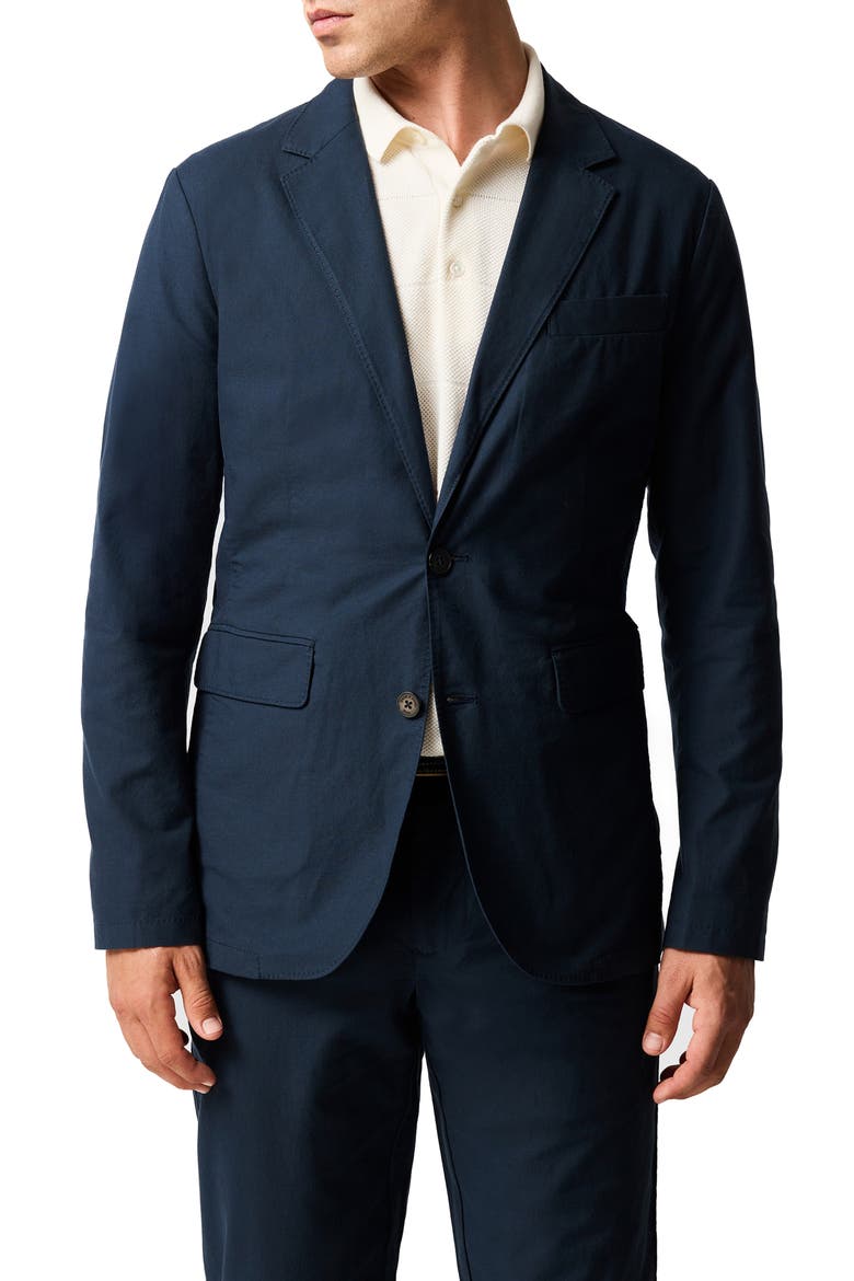 Gunn Stretch Cotton Suit Jacket, Main, color, NAVY
