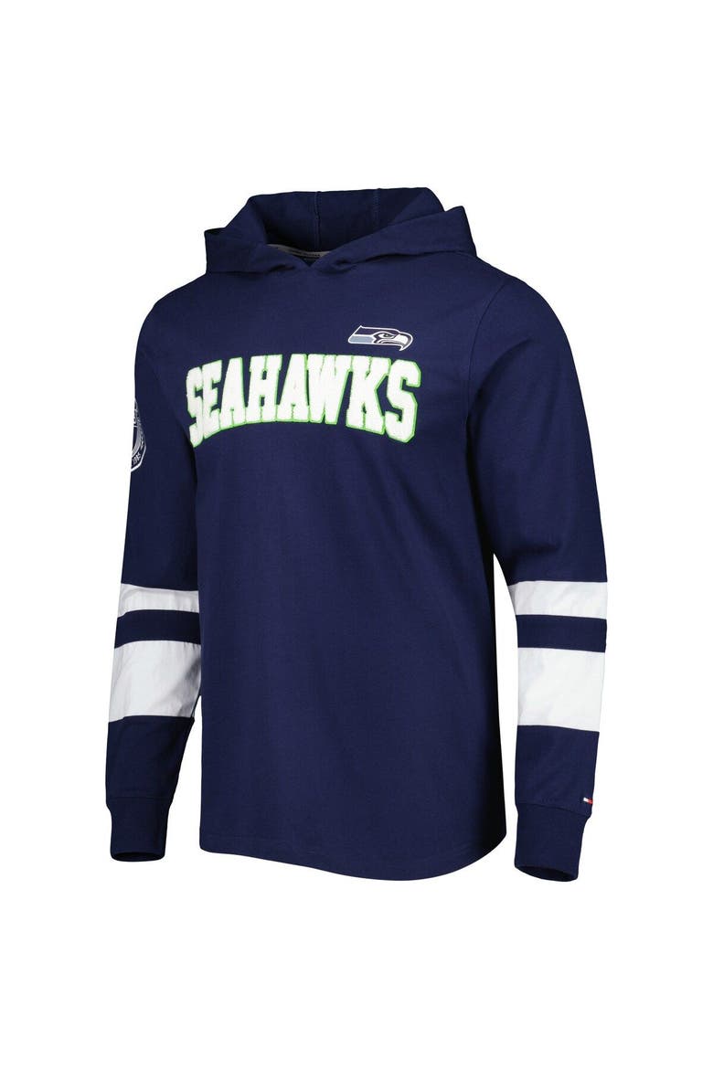 Men's Tommy Hilfiger College Navy/White Seattle Seahawks Alex Long Sleeve Hoodie T-Shirt, Alternate, color, Navy