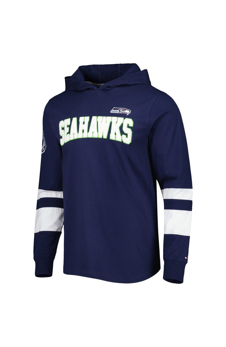Tommy Hilfiger Men's Tommy Hilfiger College Navy/White Seattle Seahawks Alex Long Sleeve Hoodie T-Shirt, Alternate, color, Navy