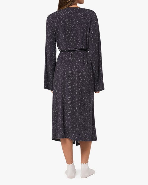 Weworewhat Modal Jersey Robe In Drk Navy/ivory