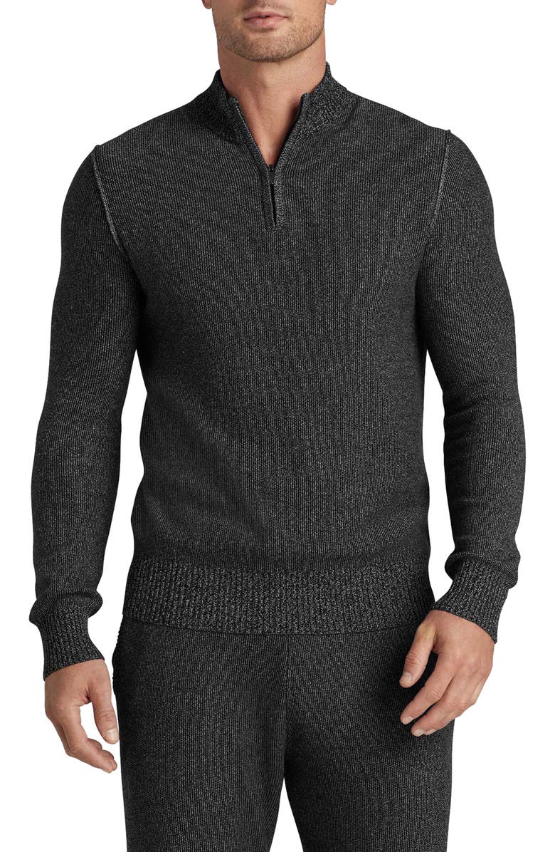 Tommy John Quarter Zip Cotton Blend Sweater, Main, color, 
