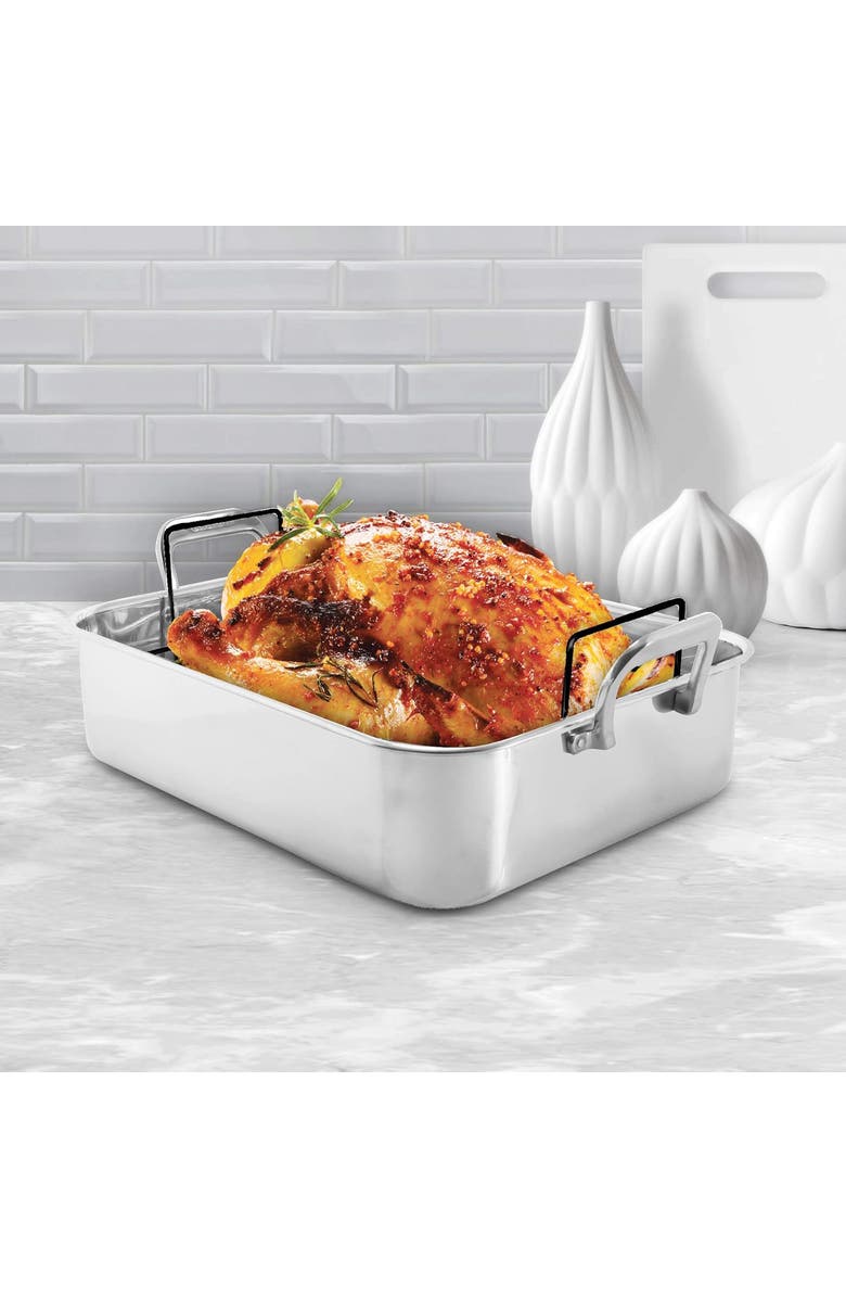 CHANTAL Stainless Steel Roasting Pan with Nonstick Rack, 15.5" x 12" x 4", Alternate, color,