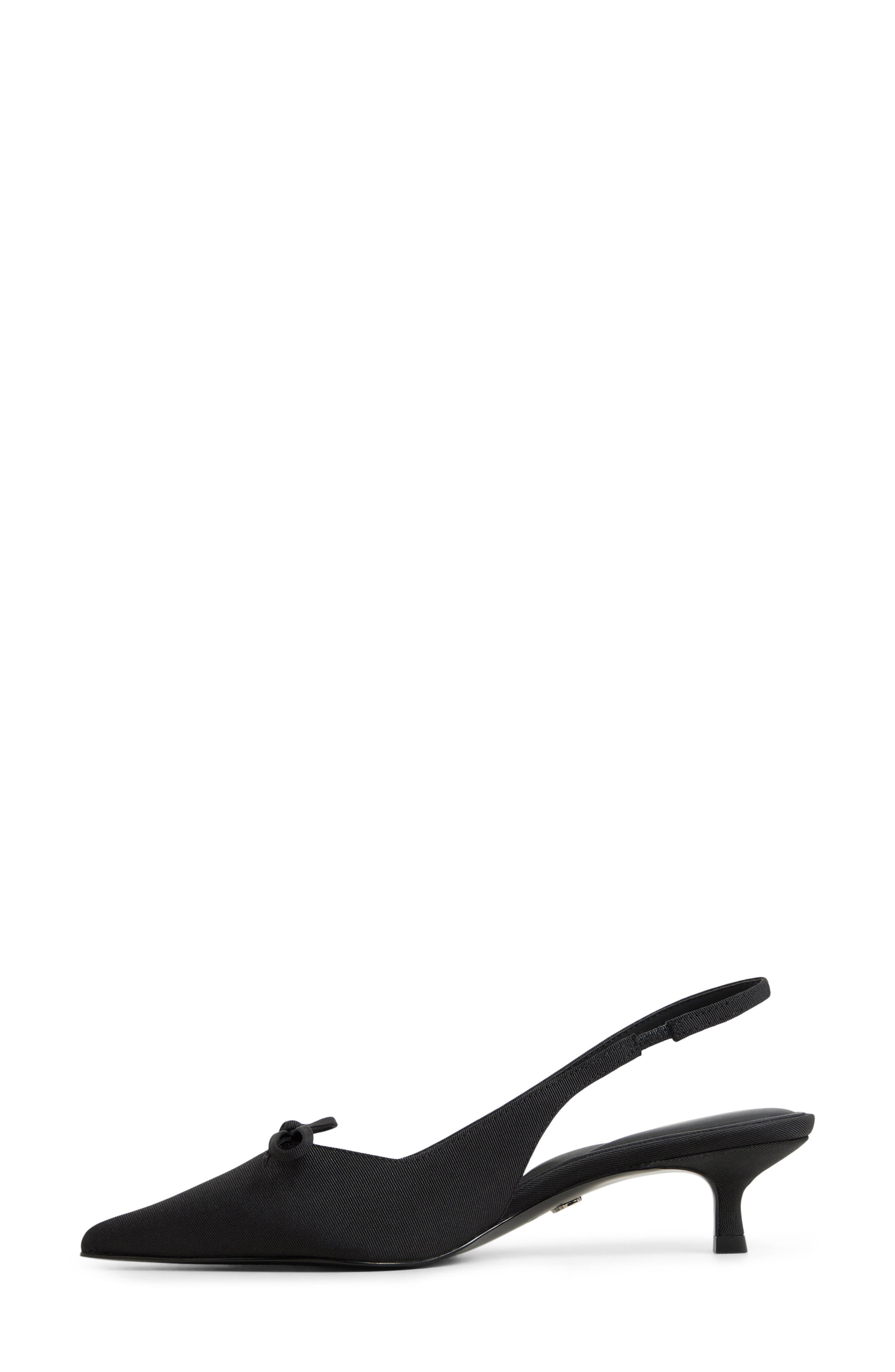 ALDO Azizza Slingback Pointed Toe Kitten Heel Pump, Alternate, color, Black