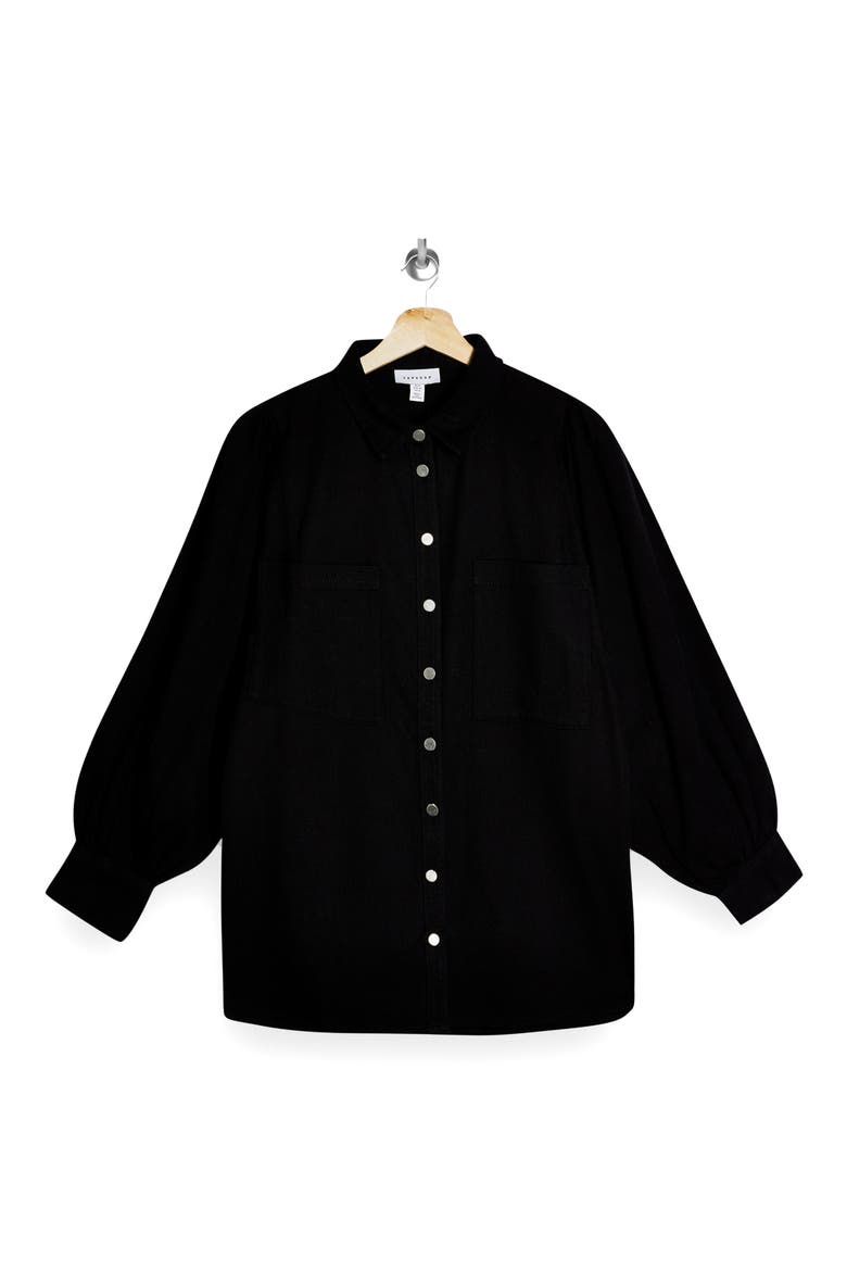 Casual Button-Up Shirt, Alternate, color, BLACK