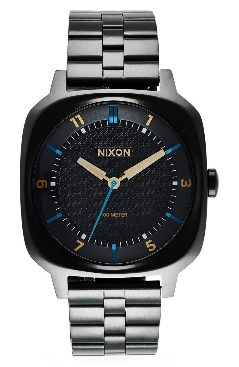 Nixon Fremont Goldtone Bracelet Watch, 40mm, Main, color, Black / Black Multi