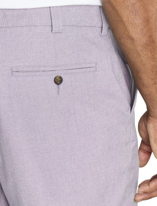 Oak Hill By Dxl Big & Tall Chambray Flat-front Shorts In Lavender Grey