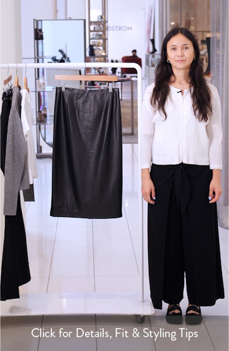 Holmes Faux Leather Pencil Skirt, sales video thumbnail