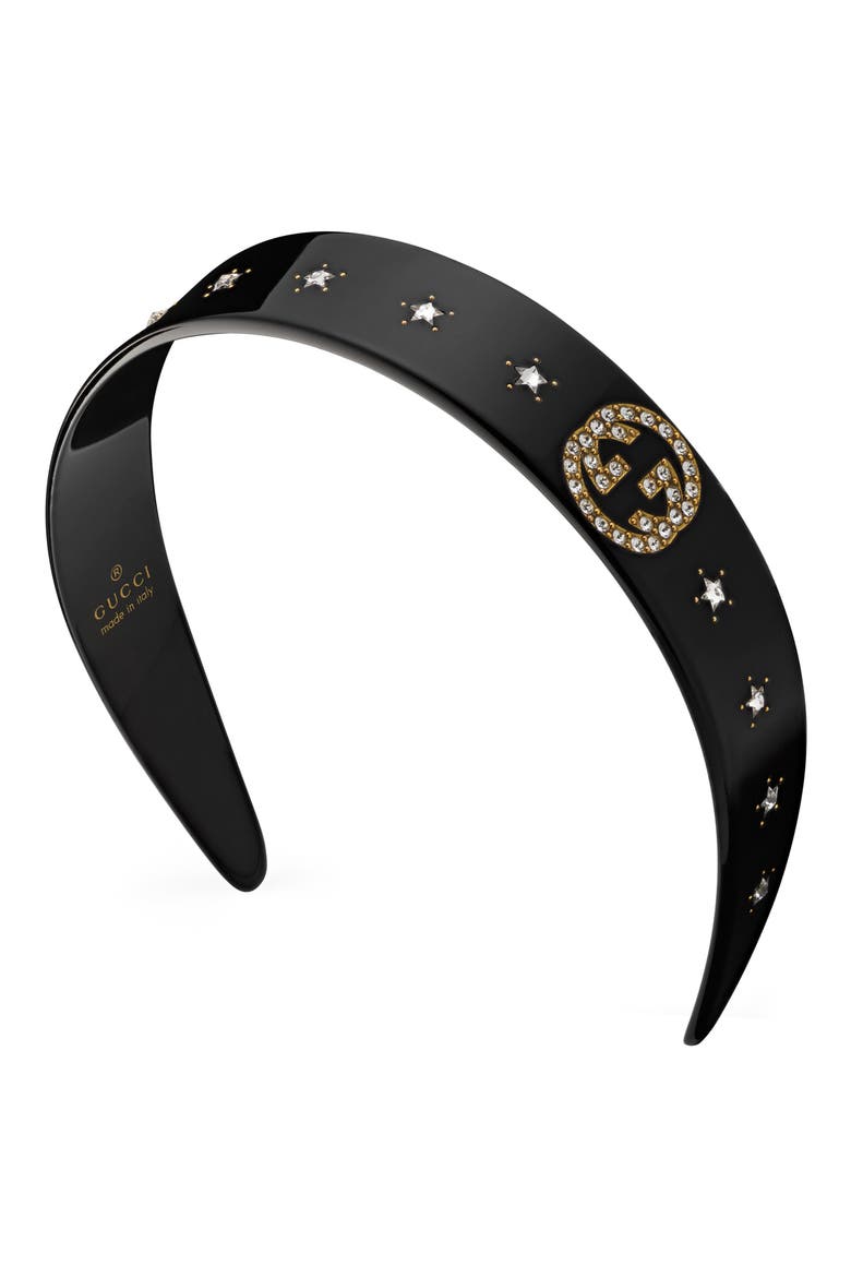 GG Star Headband, Main, color, BLACK