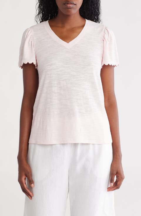 Scallop Trim T-Shirt (Plus)