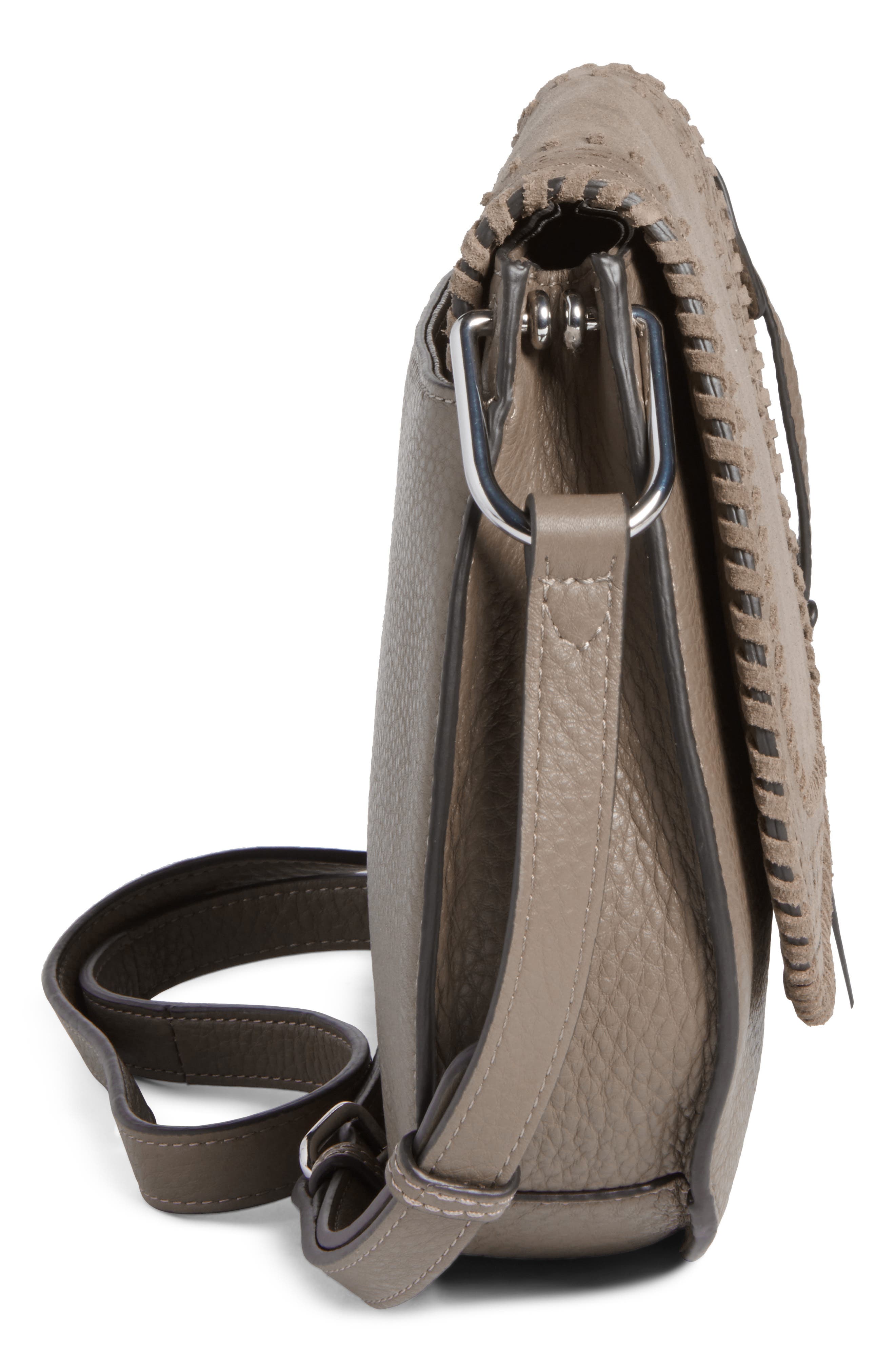 Vince Camuto Kirie Suede & Leather Crossbody Saddle Bag, Alternate, color, 