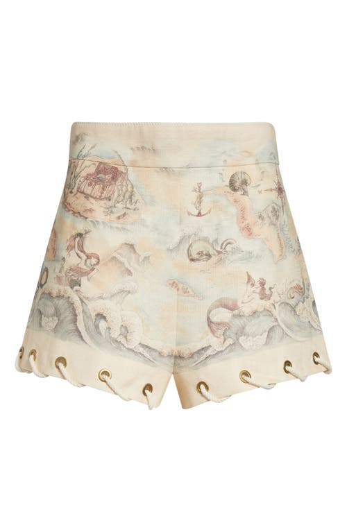 Zimmermann Rebellion Rope Trim Linen Shorts In Neutral