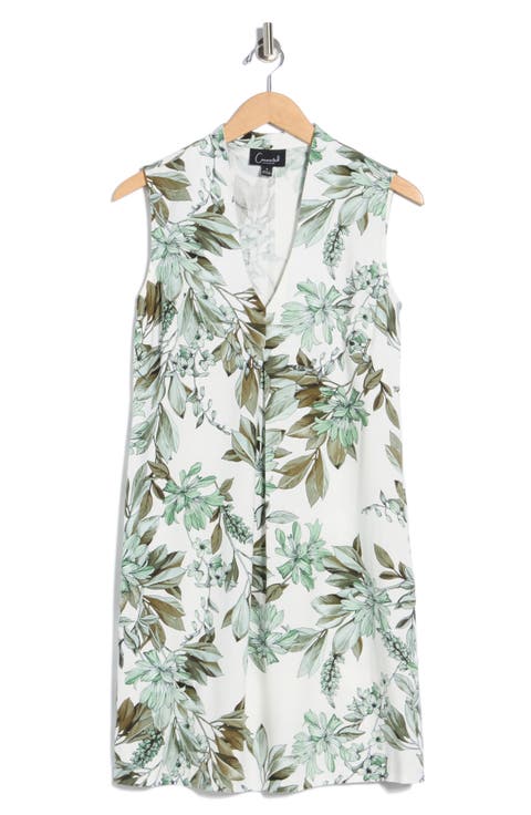 Pleat Front Floral Print Babydoll Dress