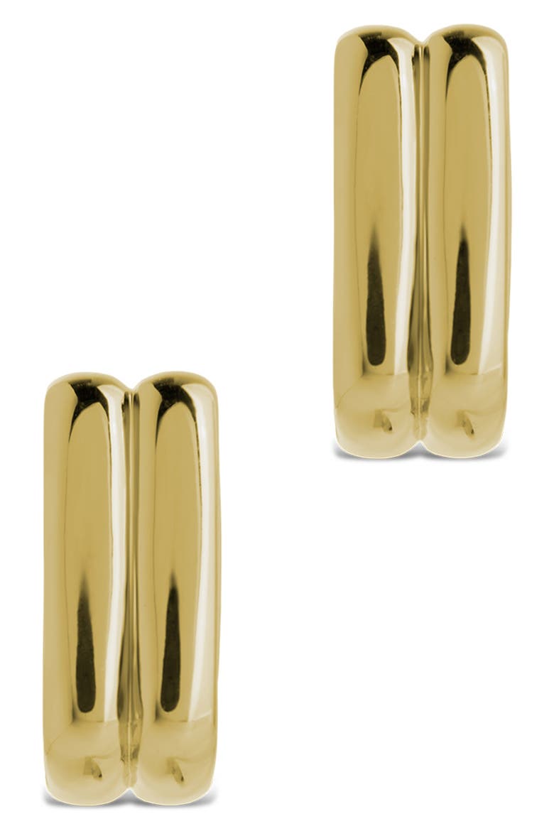 Arianna Ribbed Square Hoop Earrings, Alternate, color, GOLD
