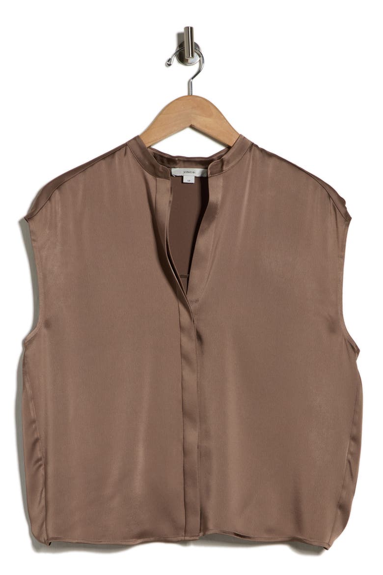 Satin Shell Tank, Alternate, color, DESERT WIND