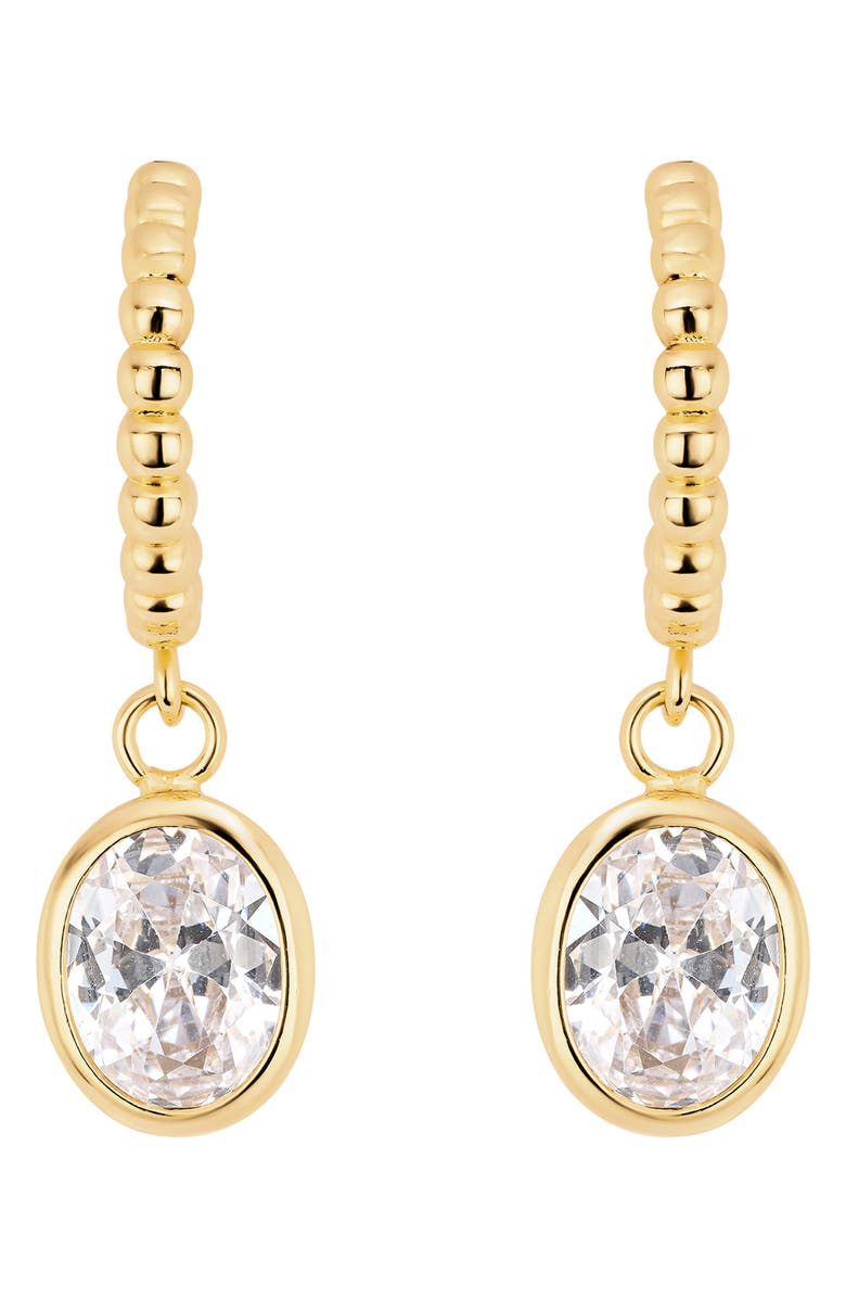 ATHRA LUXE The Beaded Oval Drop Huggie Earrings, Main, color, Gold