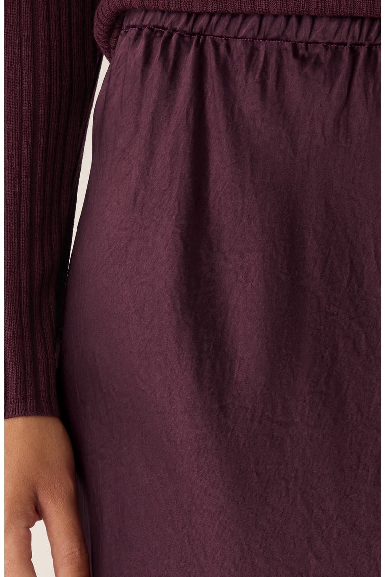 Crinkle Satin Bias Skirt, Alternate, color, WINE