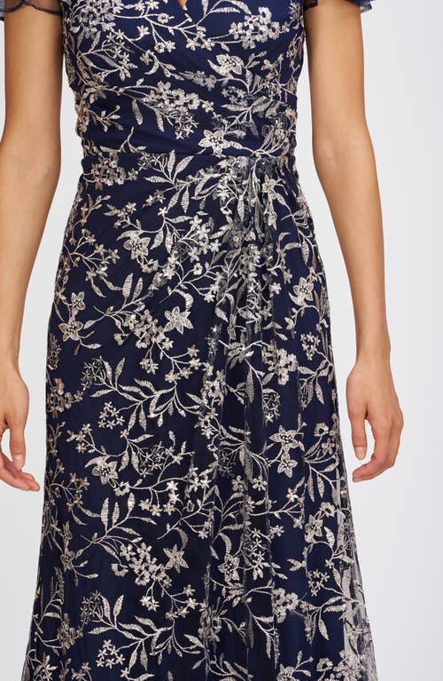 JS COLLECTIONS JS COLLECTIONS SKYLAR FLORAL EMBROIDERED GOWN