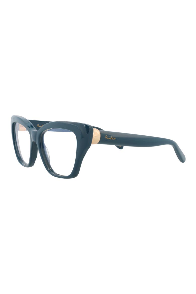 Novelty 54mm Square Optical Glasses, Alternate, color, BLUE BLUE TRANSPARENT