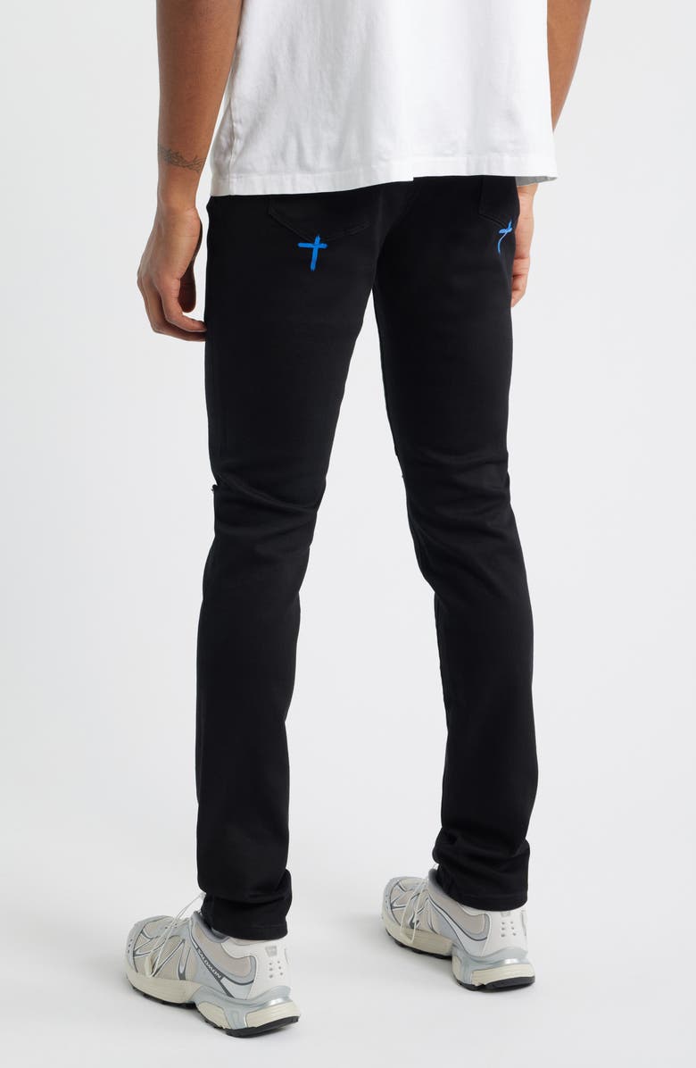 RtA Bryant Ripped Skinny Jeans, Alternate, color, Black Blue Rest In Peace