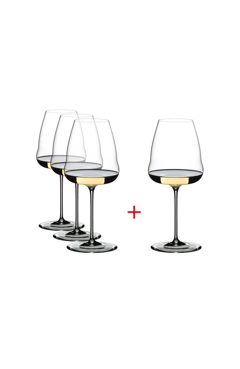 Riedel Winewings Chardonnay Wine Glass, Buy 3 Get 4, Alternate, color, Clear