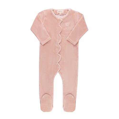Ely's & Co. Velour Embroidered Bird & Butterfly Collection In Pink