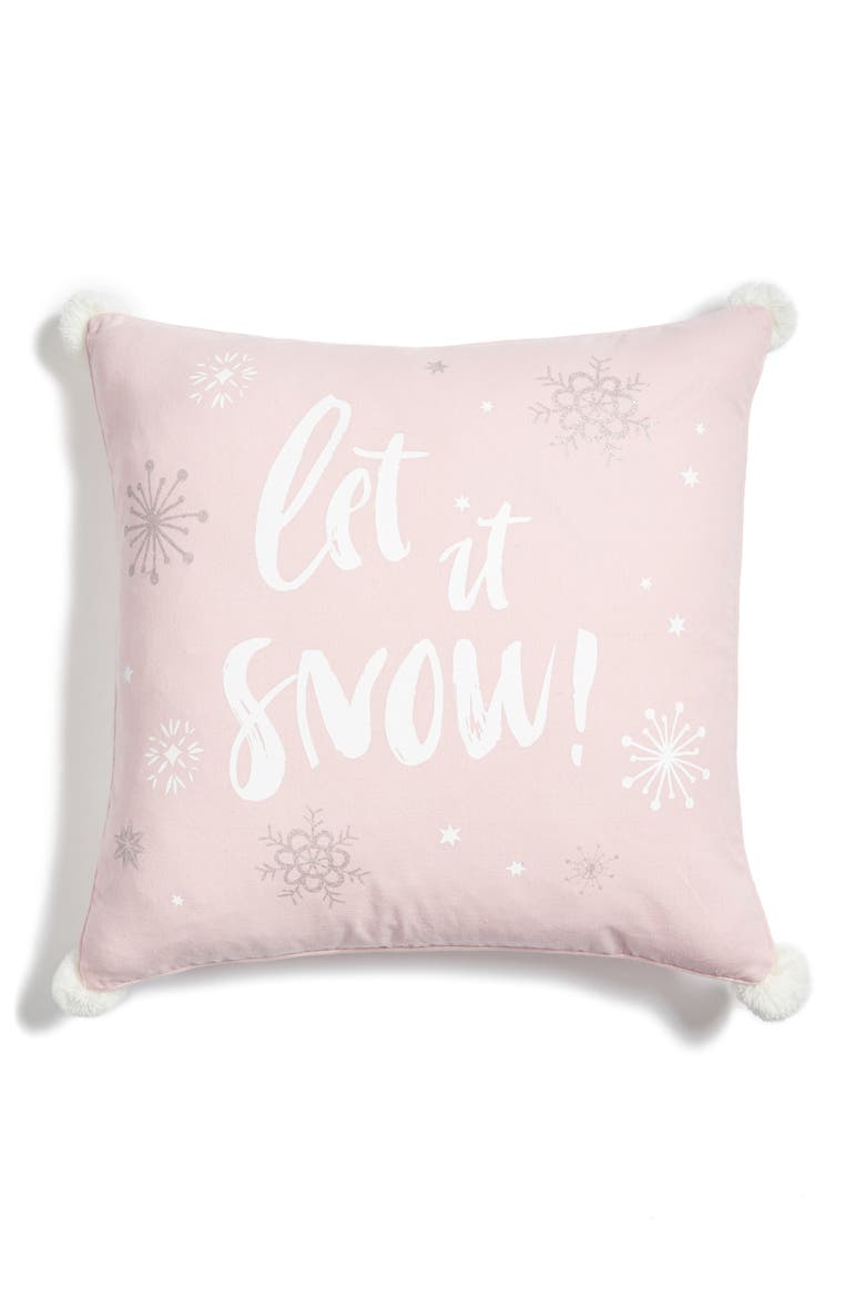 Let It Snow Pillow, Main, color, BLUSH
