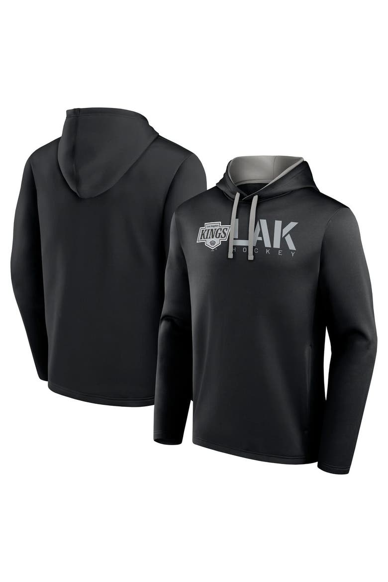 Men's Logo Athletic Black Los Angeles Kings Head Start Pullover Hoodie, Main, color, Black