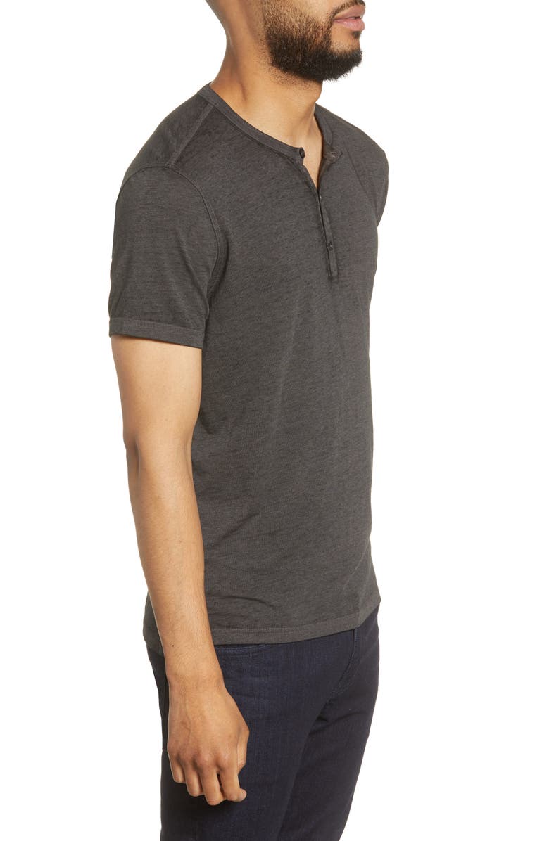 John Varvatos Regular Fit Henley T-Shirt, Alternate, color, Charcoal