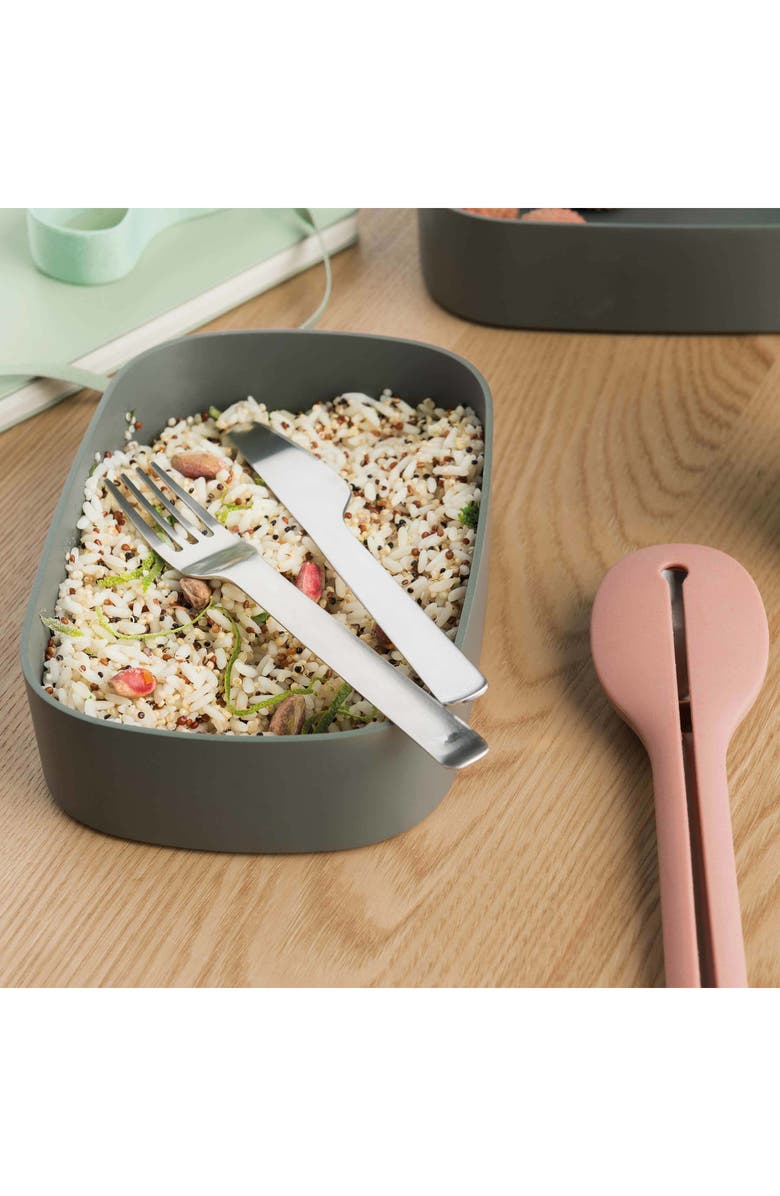 BergHOFF Bento Box with Flatware, Alternate, color, Multicolor