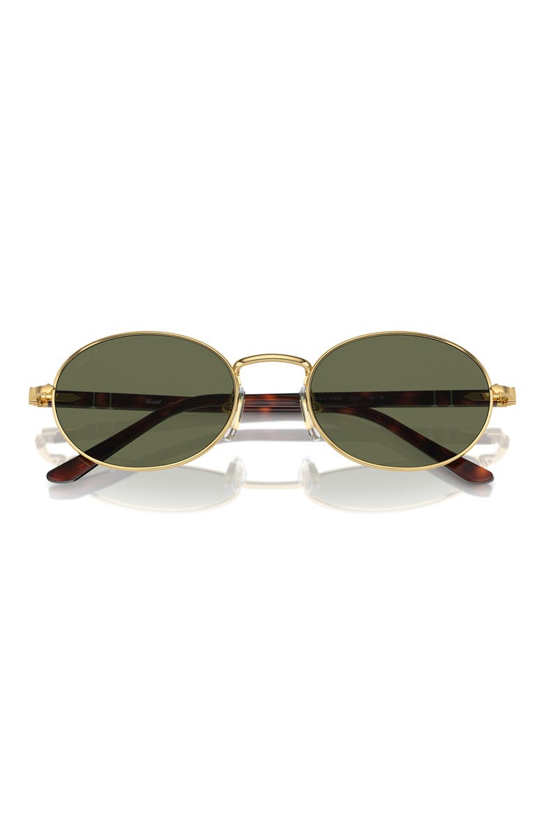 Ida 52mm Polarized Oval Sunglasses, Main, color, GOLD