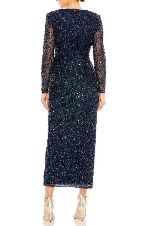 Mac Duggal Two Sleeve Dress In Midnight