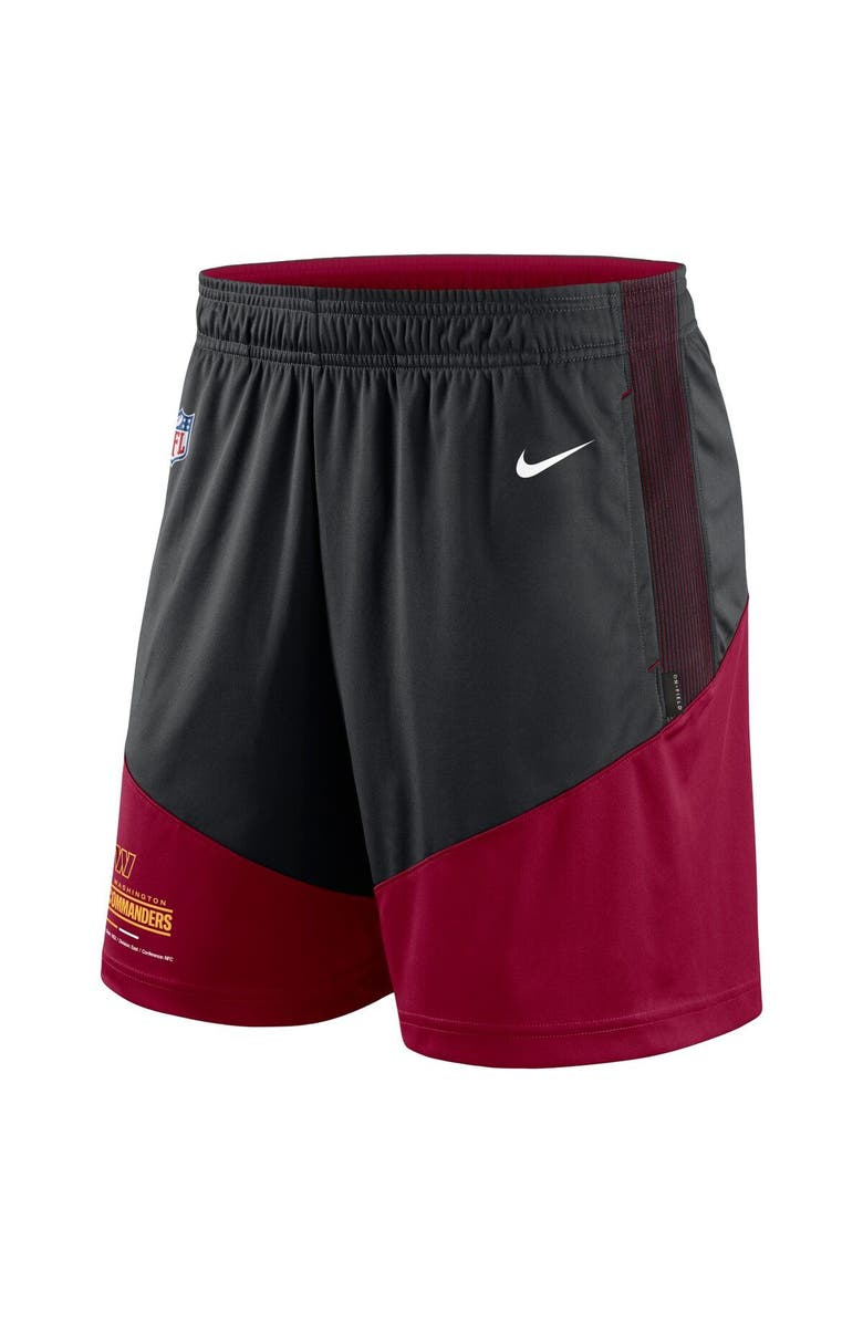 Nike Men's Nike Black/Burgundy Washington Commanders Sideline Primary Lockup Performance Shorts, Alternate, color, Black